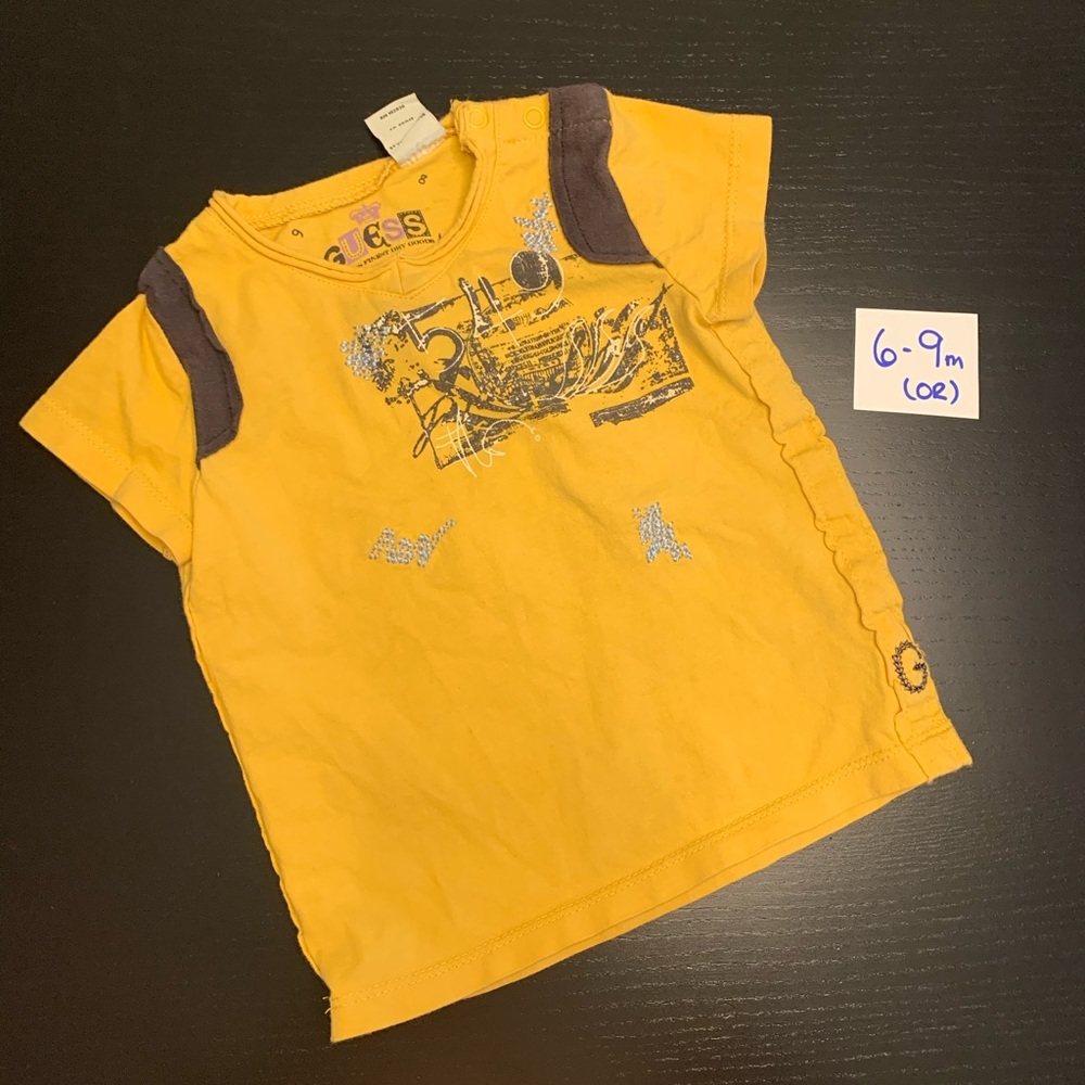 ⭐️2/$8.00⭐️ Guess Yellow 6-9m T-Shirt